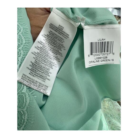 BCBG MAXAZRIA LILAH TIERED LACE STRAPLESS DRESS MSRP $368 NWOT Opaline Green - Picture 6 of 6